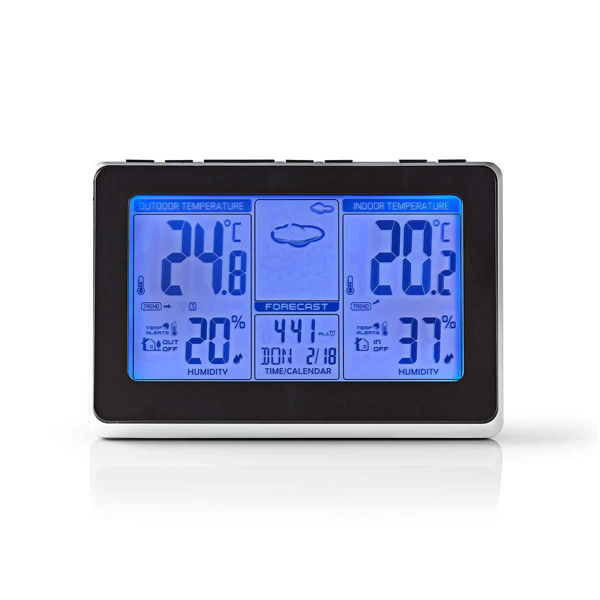 Weather station | Indoors & Outdoors | Including wireless weather sensor | Weather Forecast | Time display | LCD Screen | Alarm clock function