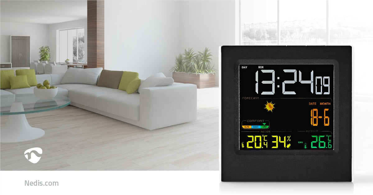 Weather station | Indoors & Outdoors | Including wireless weather sensor | Weather Forecast | Time display | LED Display | Alarm clock function
