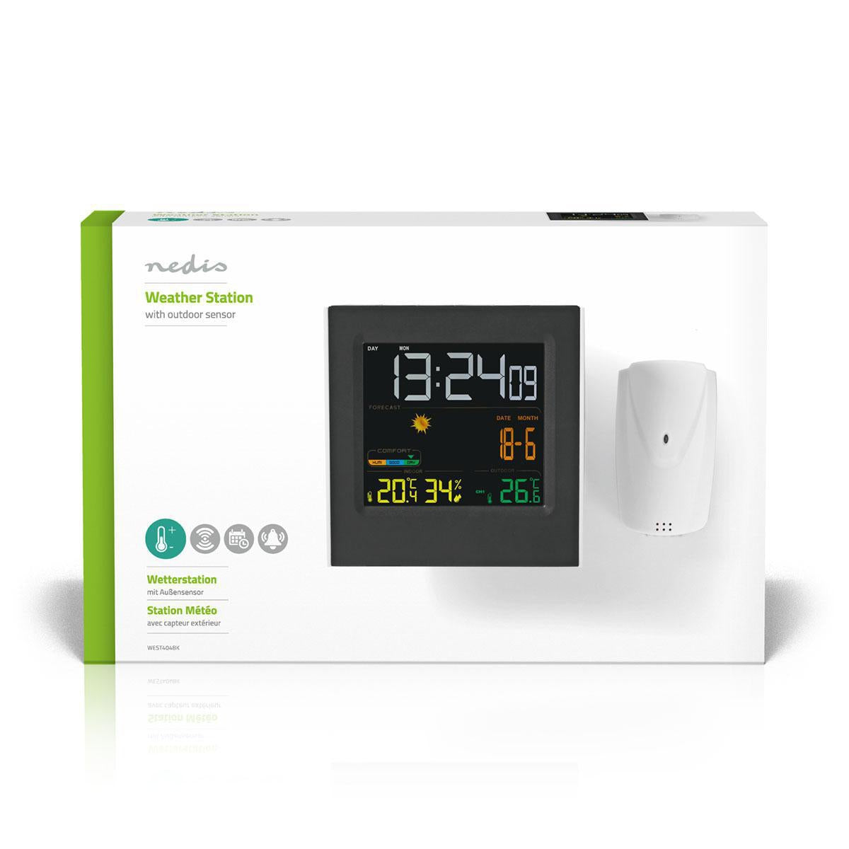 Weather station | Indoors & Outdoors | Including wireless weather sensor | Weather Forecast | Time display | LED Display | Alarm clock function