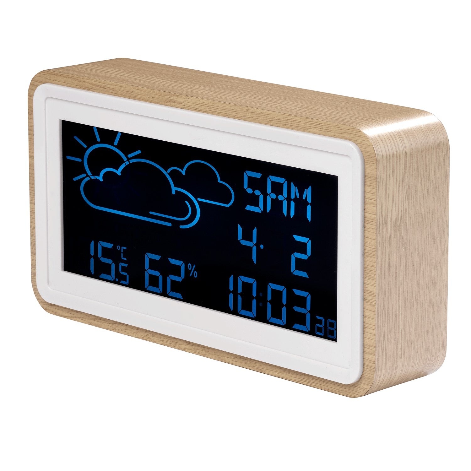 Weather station with clock and calendar