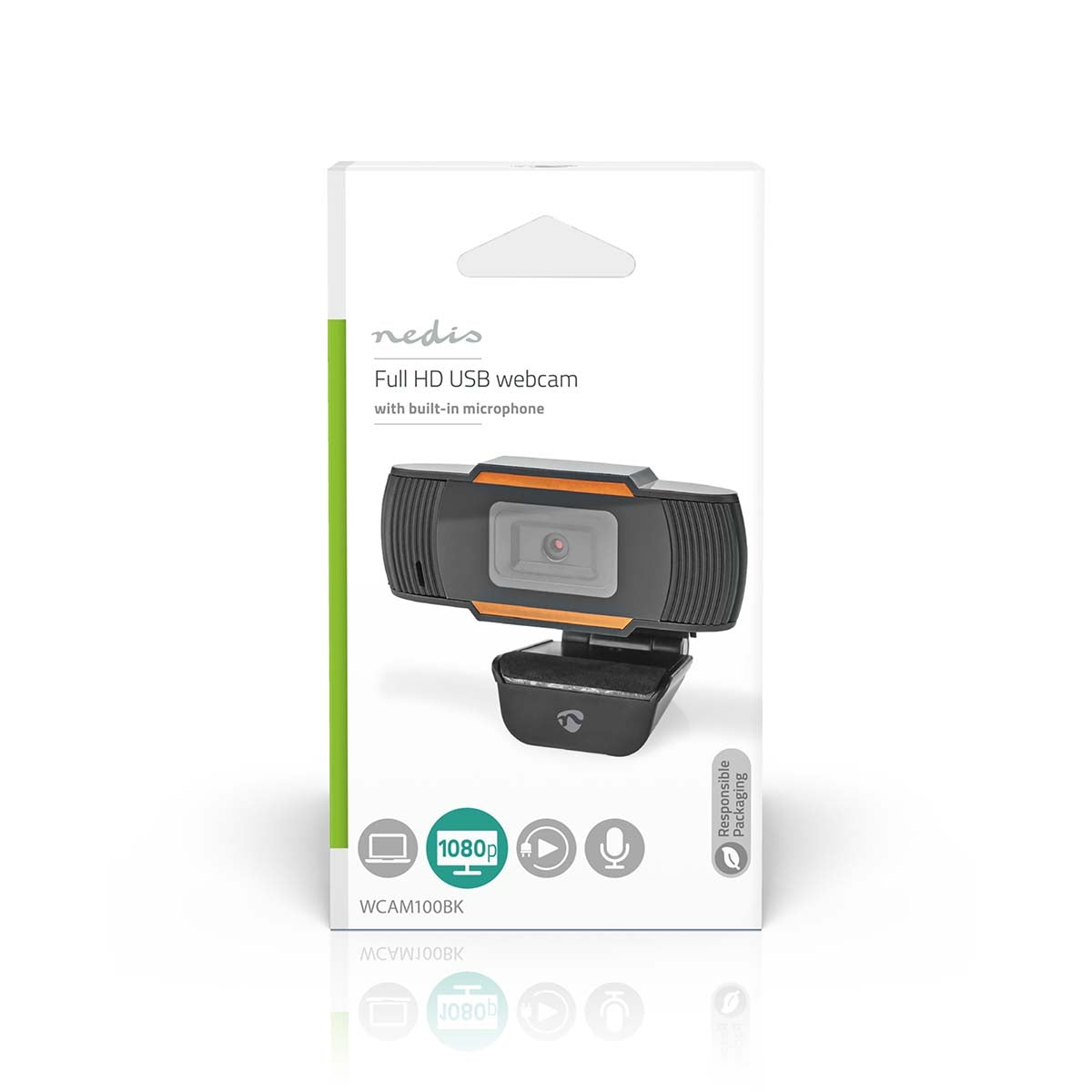 Webcam | Full HD@30fps | Fixed Focus | Built-in microphone | Black