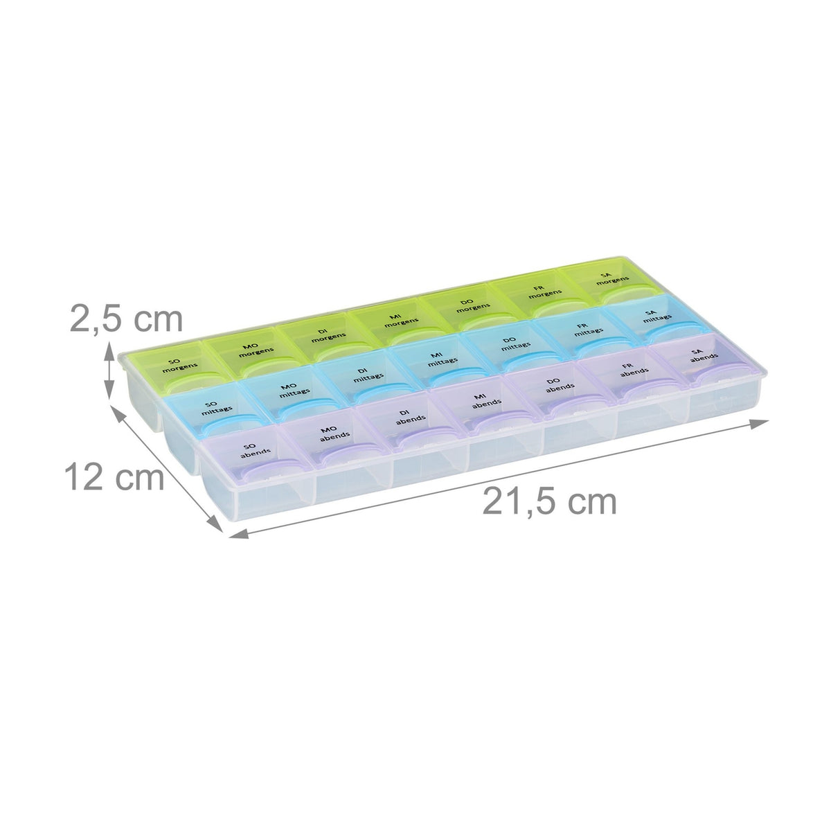 Weekly Pill Box, 7-Day Organizer with 3 Compartments