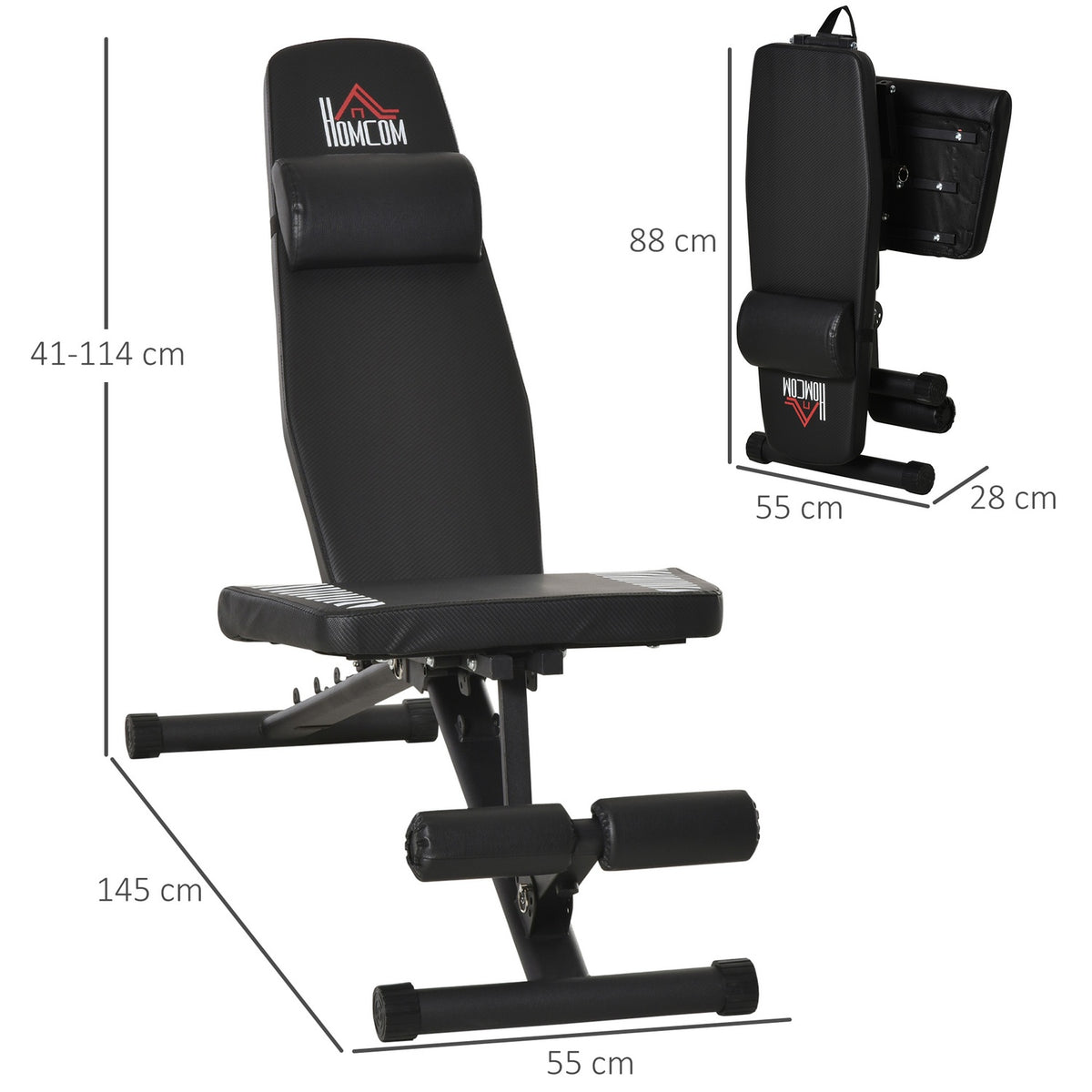 Weight Bench Folding Multifunctional Weight Bench Adjustable Sit Up Bench 6 Levels Leg Holder For Home Training