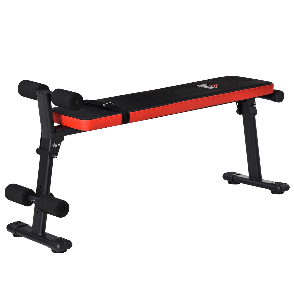 Weight Bench Multifunctional Training Bench, Foldable, 110Kg Load Capacity, Steel, Black+Red, 125X35X60Cm