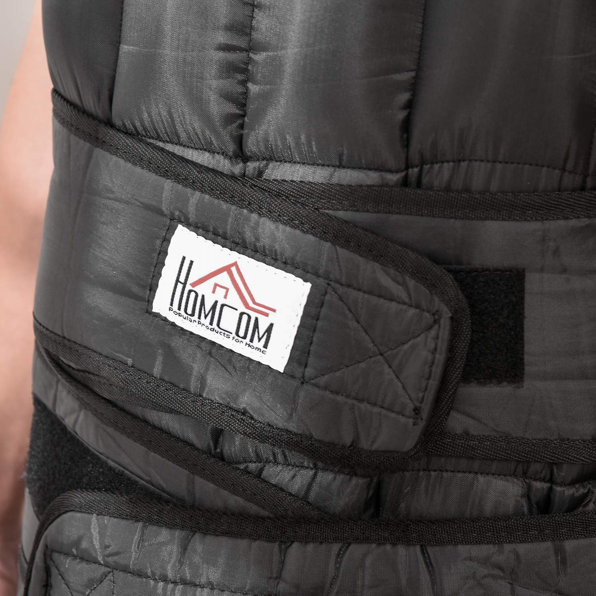 Weight vest 30 kg training vest with 35 weight bags, adjustable, strength training, Oxford metal, black, 60x50cm