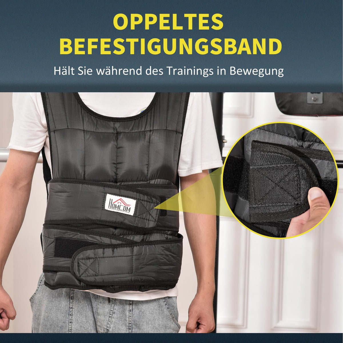 Weight vest 30 kg training vest with 35 weight bags, adjustable, strength training, Oxford metal, black, 60x50cm