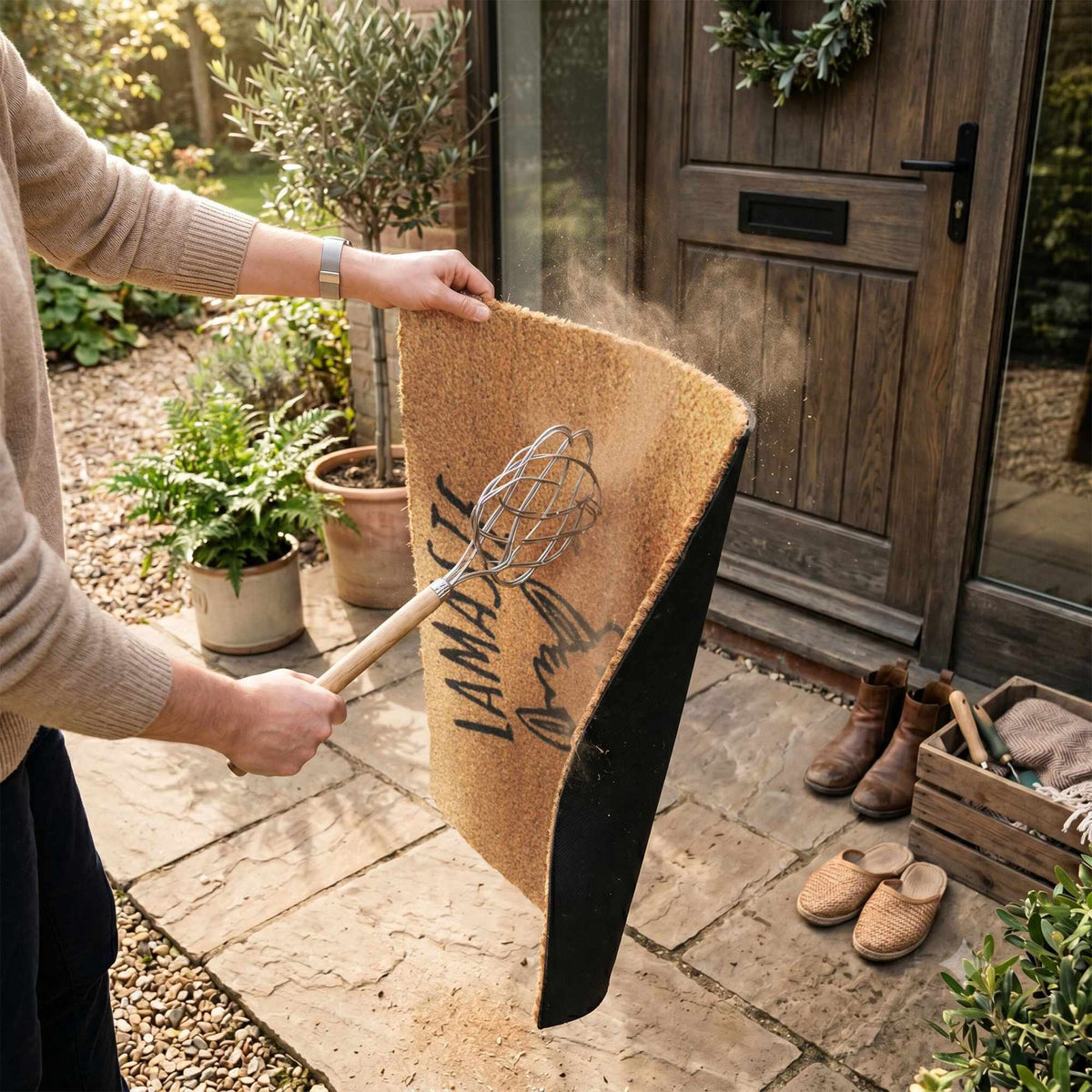 Welcome Coir Doormat, Non-Slip, 60x40 cm