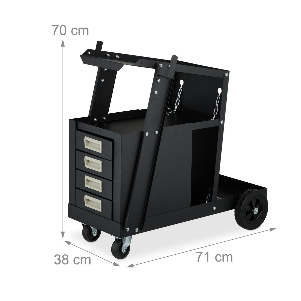 Welding Cart with Shelves and Cylinder Storage