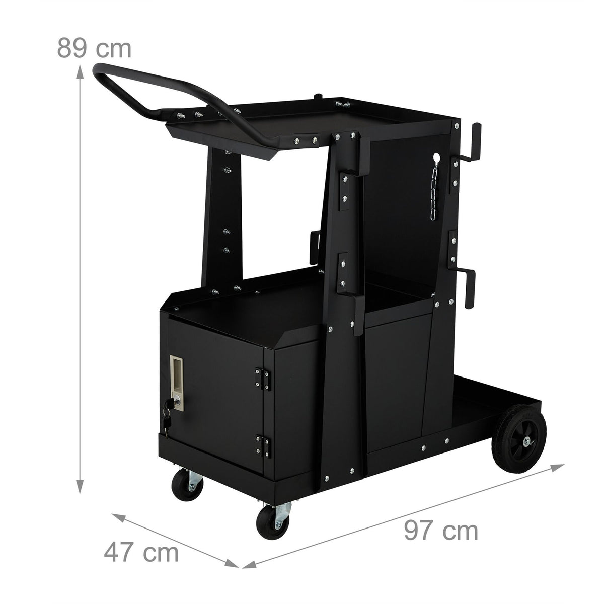Welding trolley with cabinet