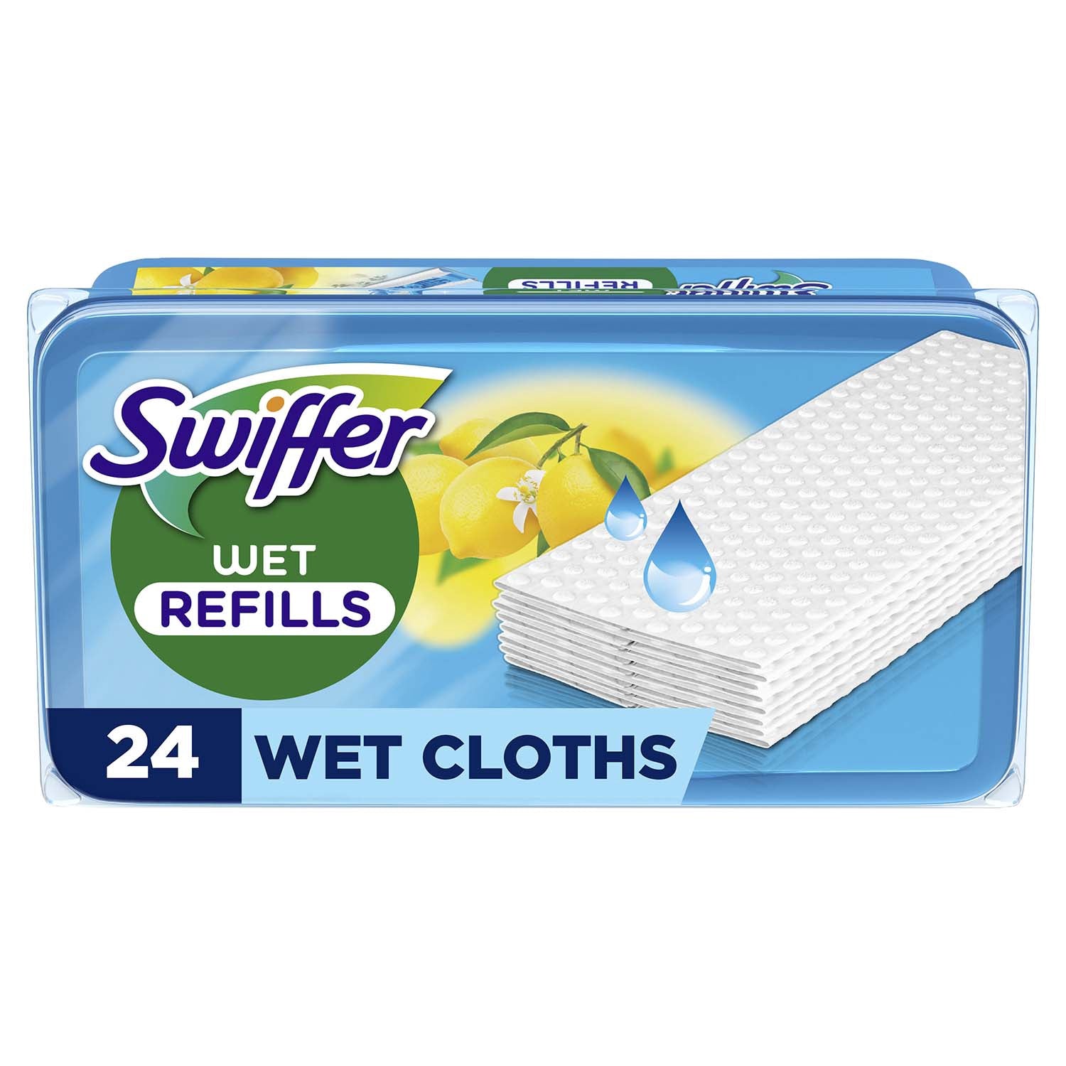 Wet Floor Cleaning Cloths, Citrus Scent, 24 Pack