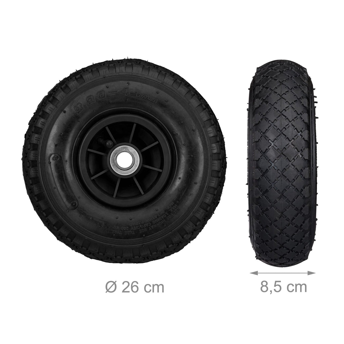 Wheelbarrow wheels PU rubber, 2 pcs.