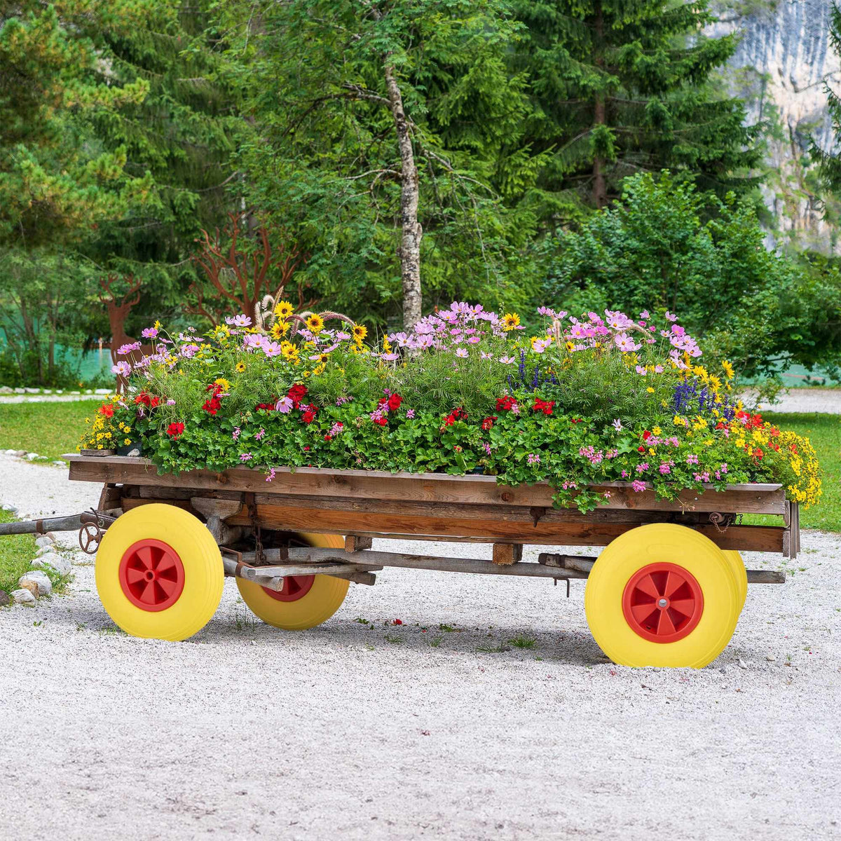 Wheel for wheelbarrow 3.50-6 in yellow/red