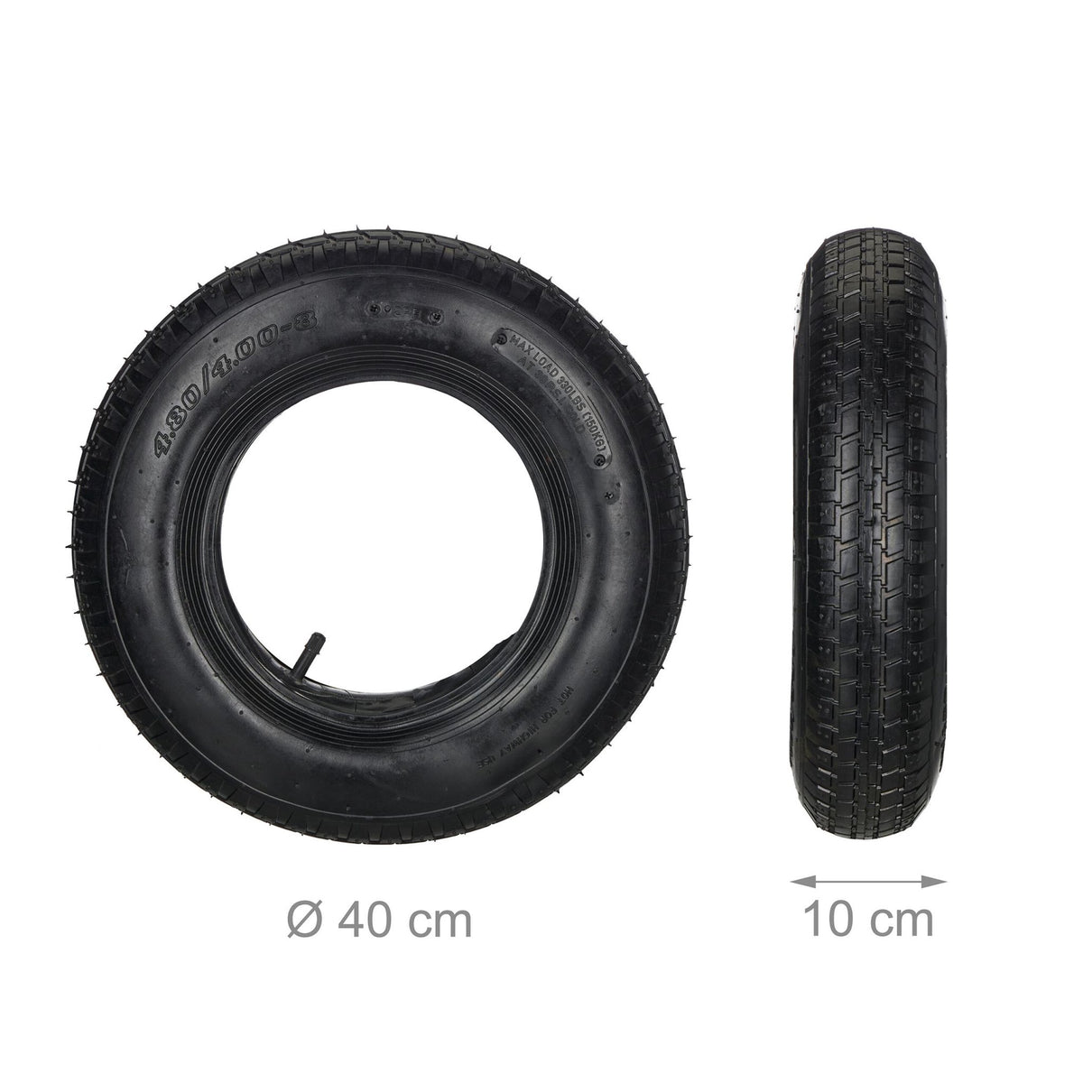 Wheel for wheelbarrow with hose