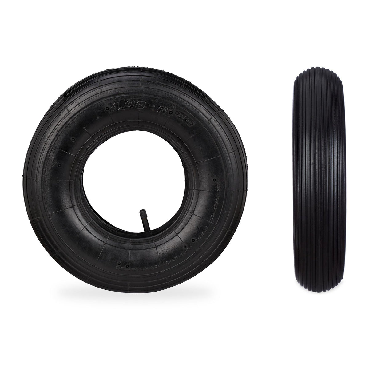 Wheel set for wheelbarrow with tube 4.00-6"