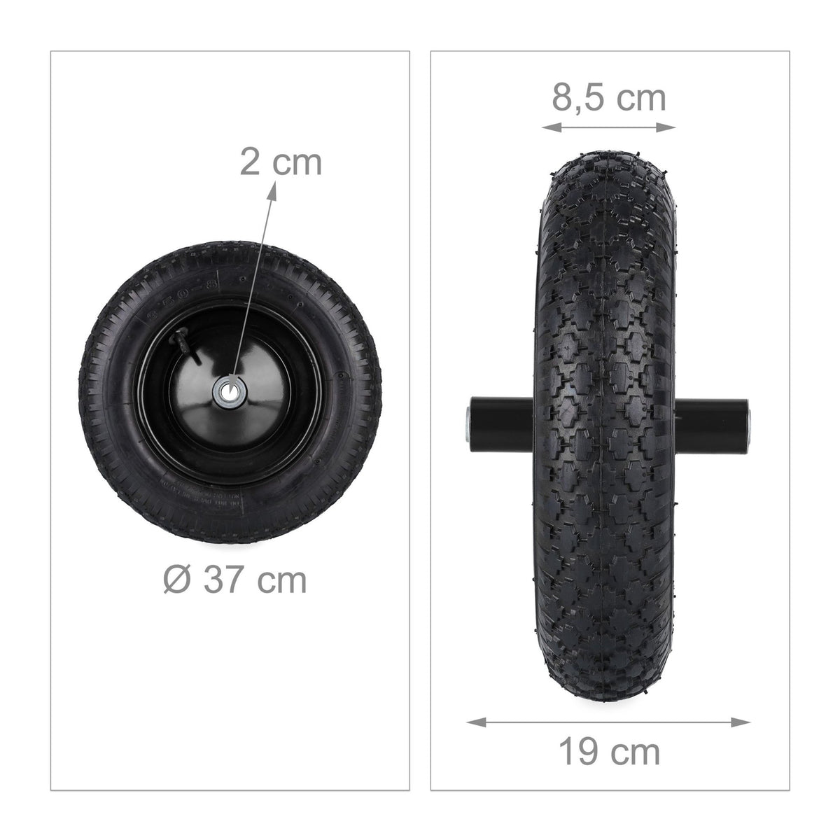 Wheels for wheelbarrow 3.50-8 pneumatic tires