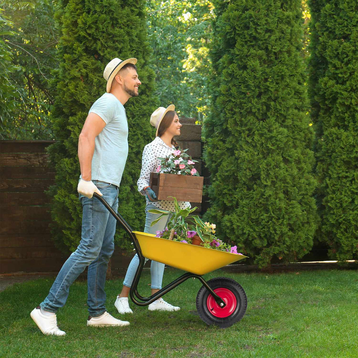 Wheels for wheelbarrow with pneumatic tires 4.00-8 axle