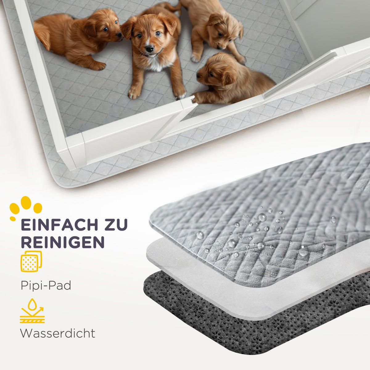 Whelping box for puppies, puppy run with waterproof pee pad, adjustable door, puppy playpen for small to large dog breeds