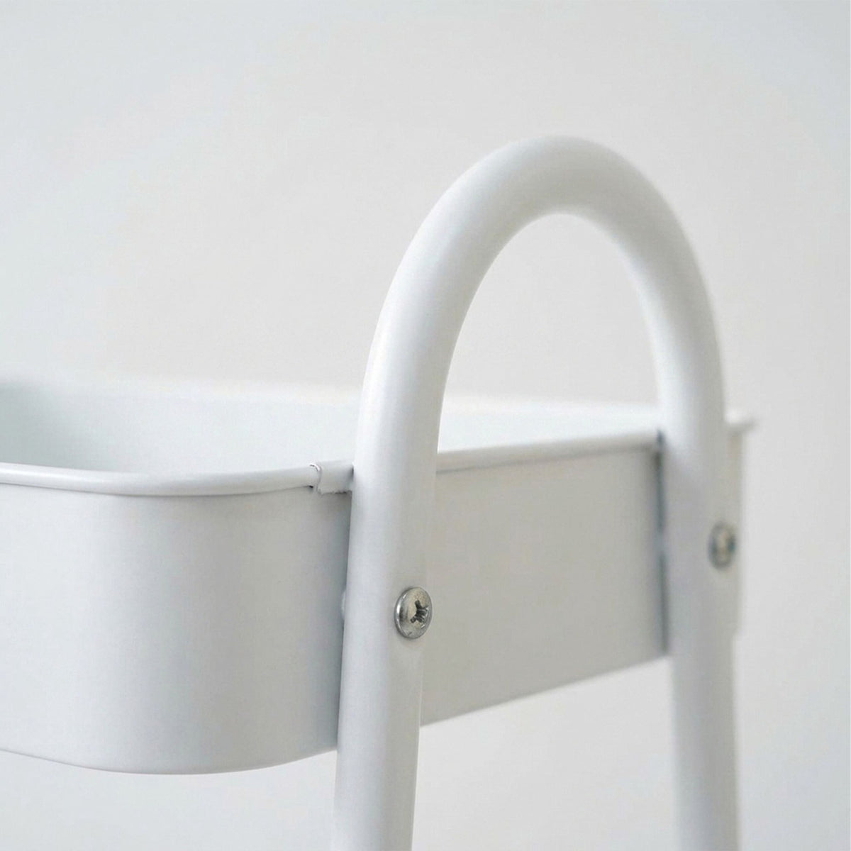 White 3-Tier Storage Trolley with Hooks & Wheels