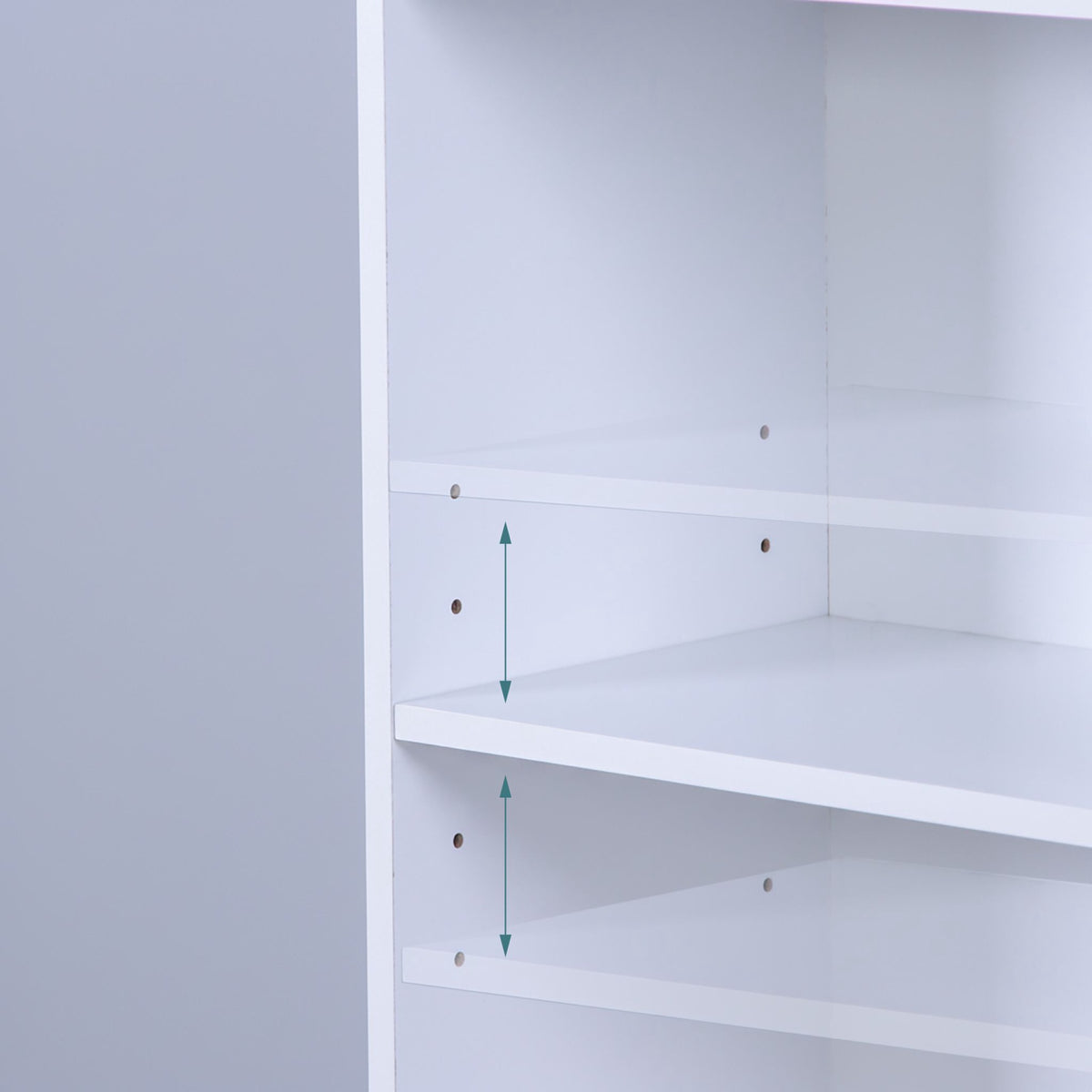 White Adjustable Shelf Bookcase, 100 cm