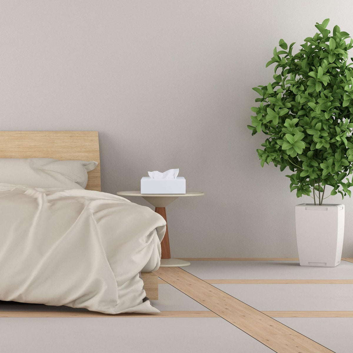 White Bamboo Tissue Box