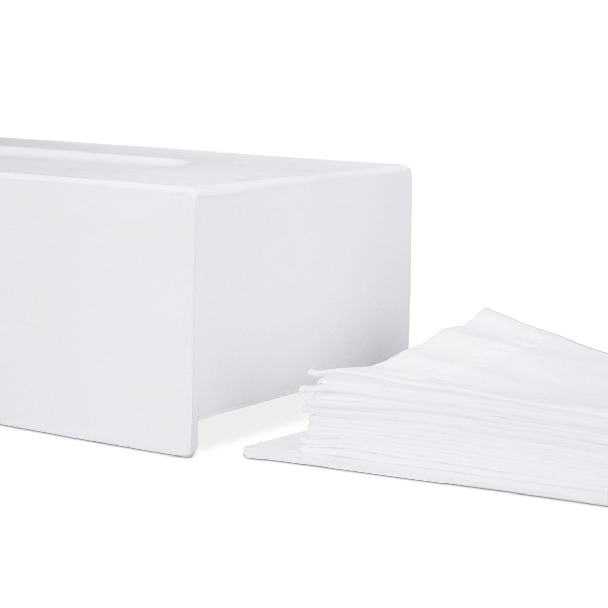White Bamboo Tissue Box