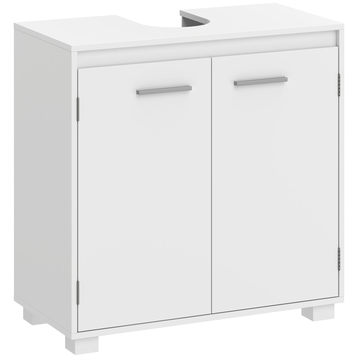 White Bathroom Sink Cabinet with Adjustable Shelf, 60x30x60 cm