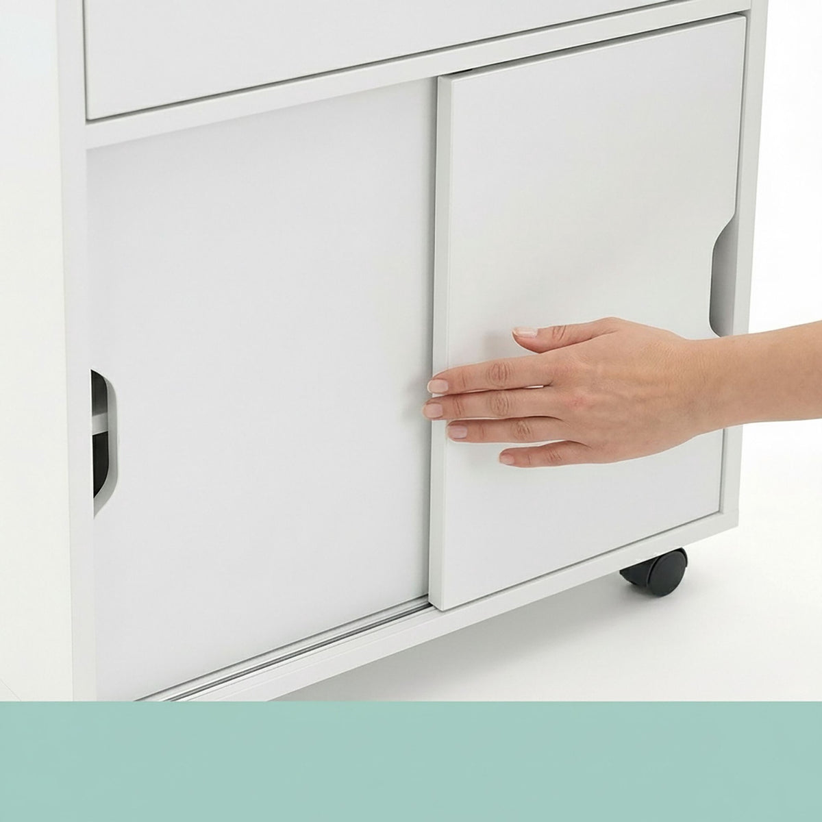 White Bathroom Storage Trolley, 4 Compartments