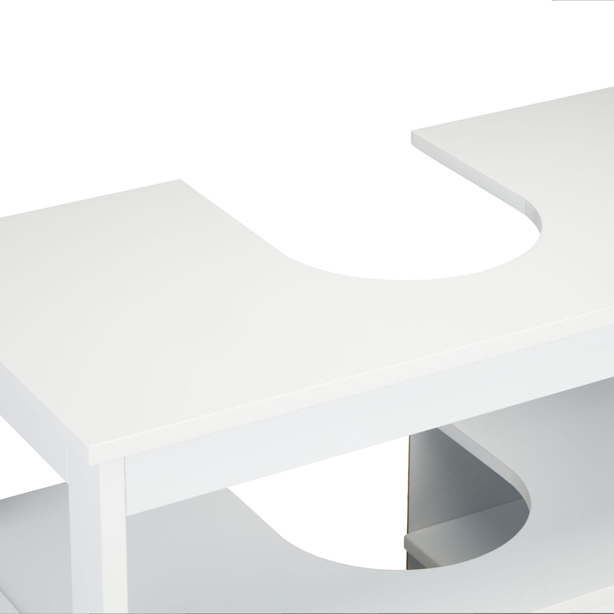 White Bathroom Vanity Unit with Storage Shelves