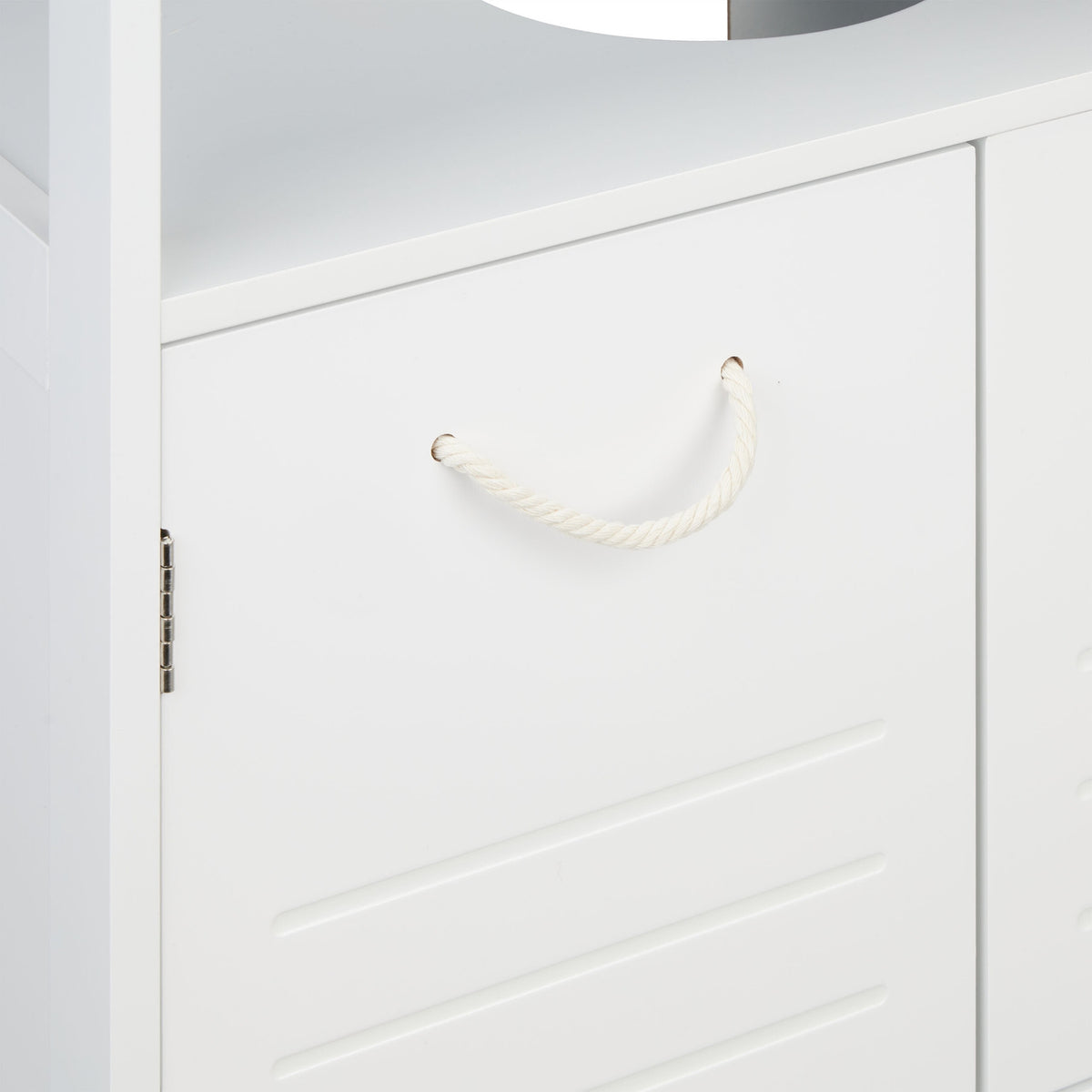 White Bathroom Vanity Unit with Storage Shelves