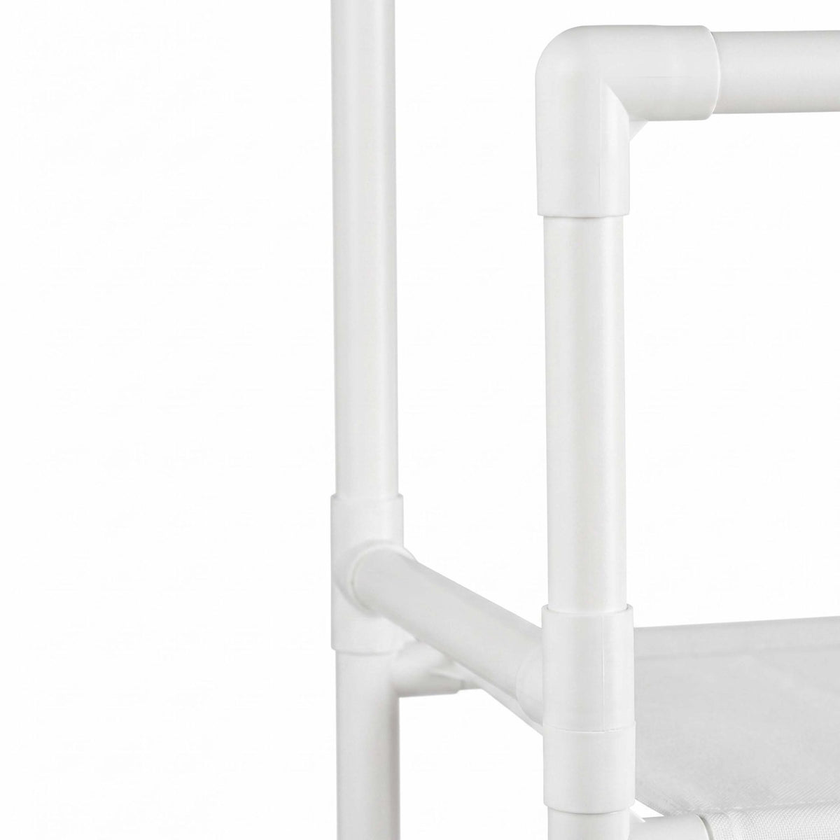 White Free-Standing Clothes Rack with 2 Shelves