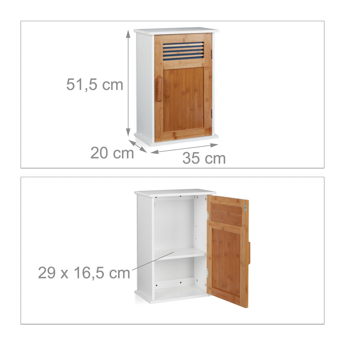 White Hanging Bathroom Cabinet with Door