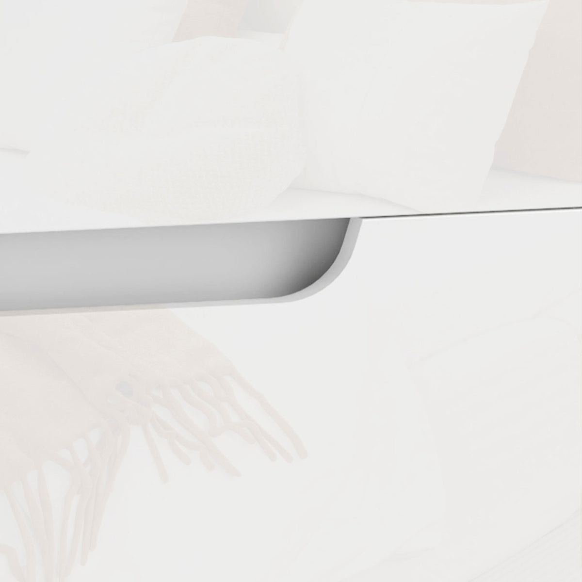 White High-Gloss Nightstand with Drawers, 40x40x48 cm