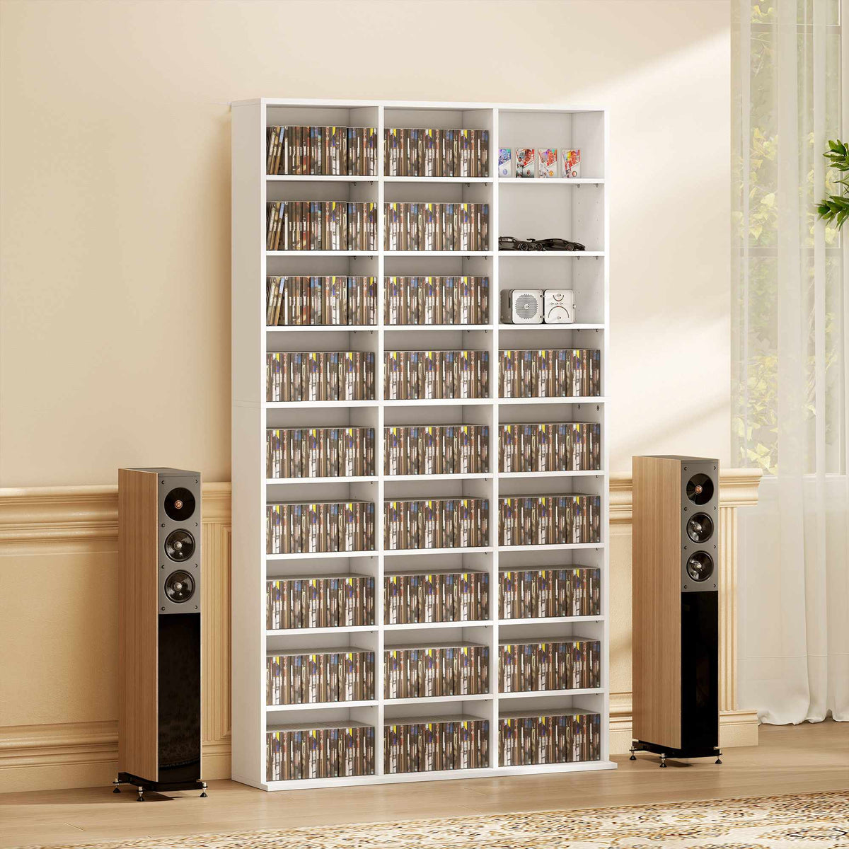 White Media Storage Shelf for 835 CDs or 500 DVDs