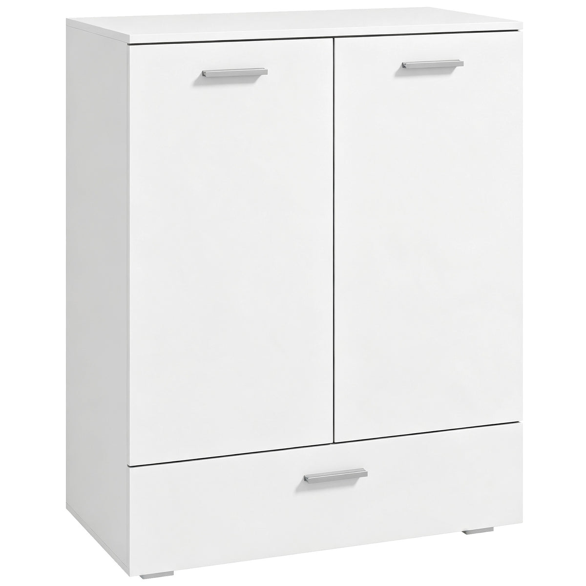 White Modern Sideboard with Drawer and Adjustable Shelf