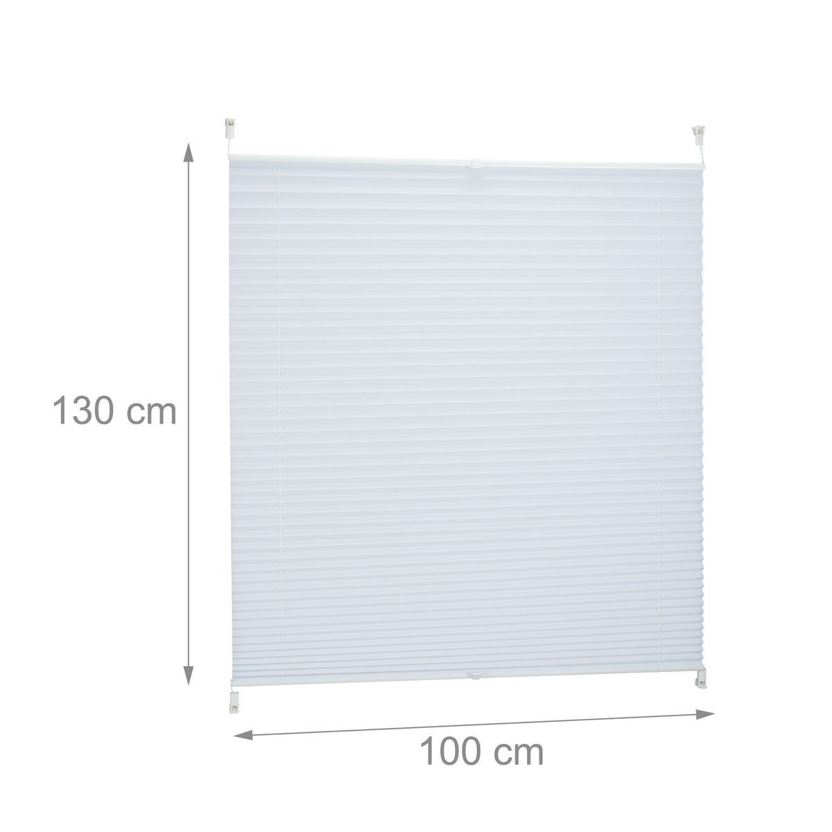 White Pleated No-Drill Blinds, Semi-Transparent Shades