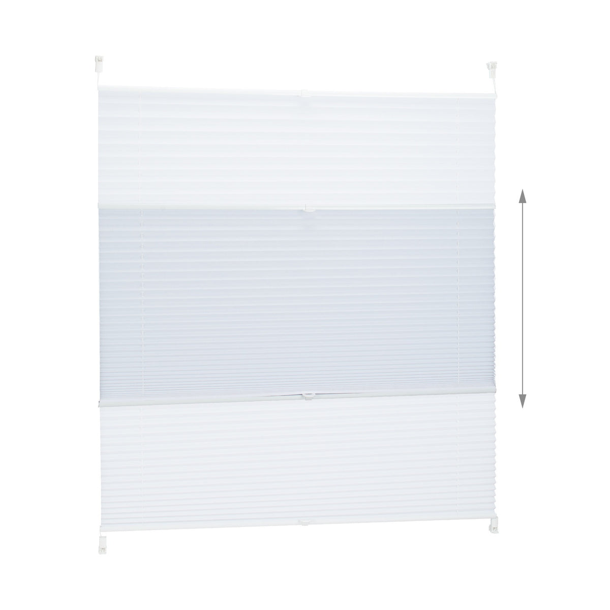 White Pleated No-Drill Blinds, Semi-Transparent Shades