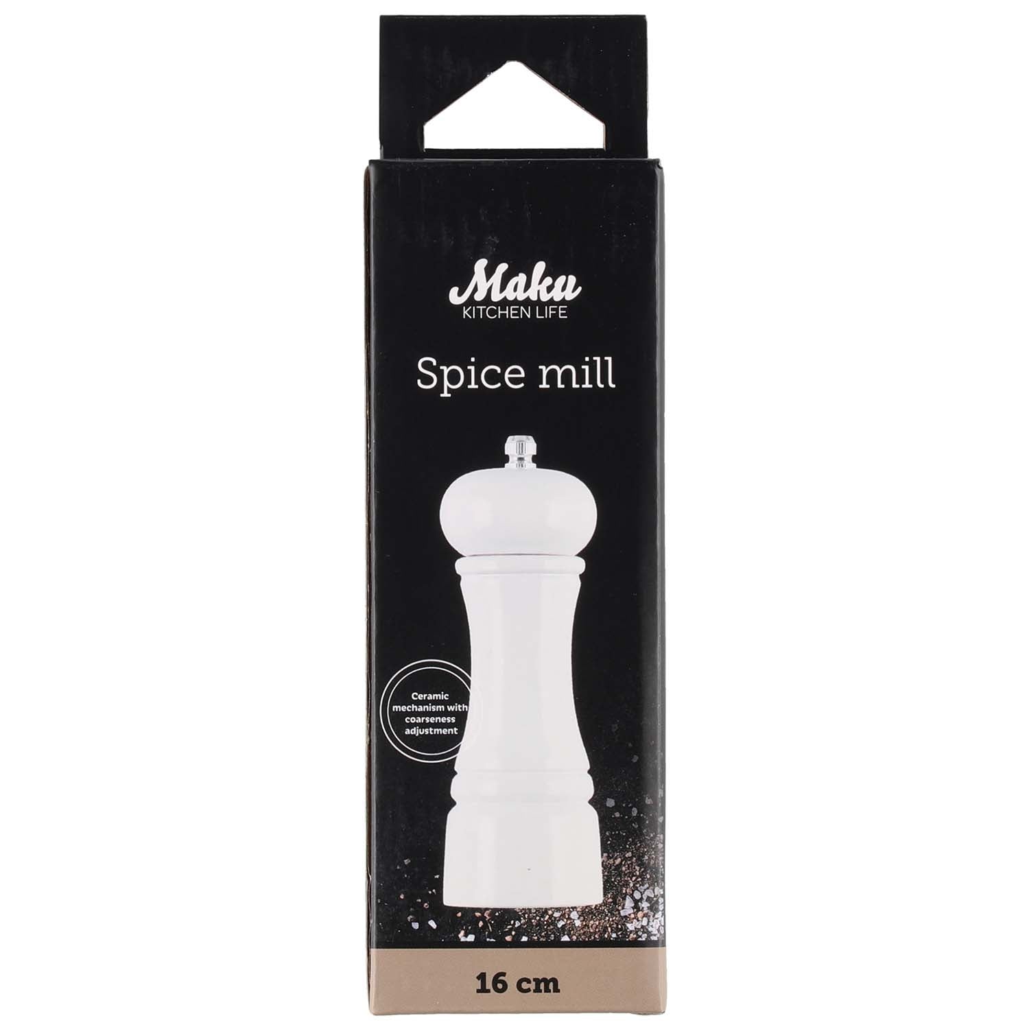 White Spice Grinder, 16 cm