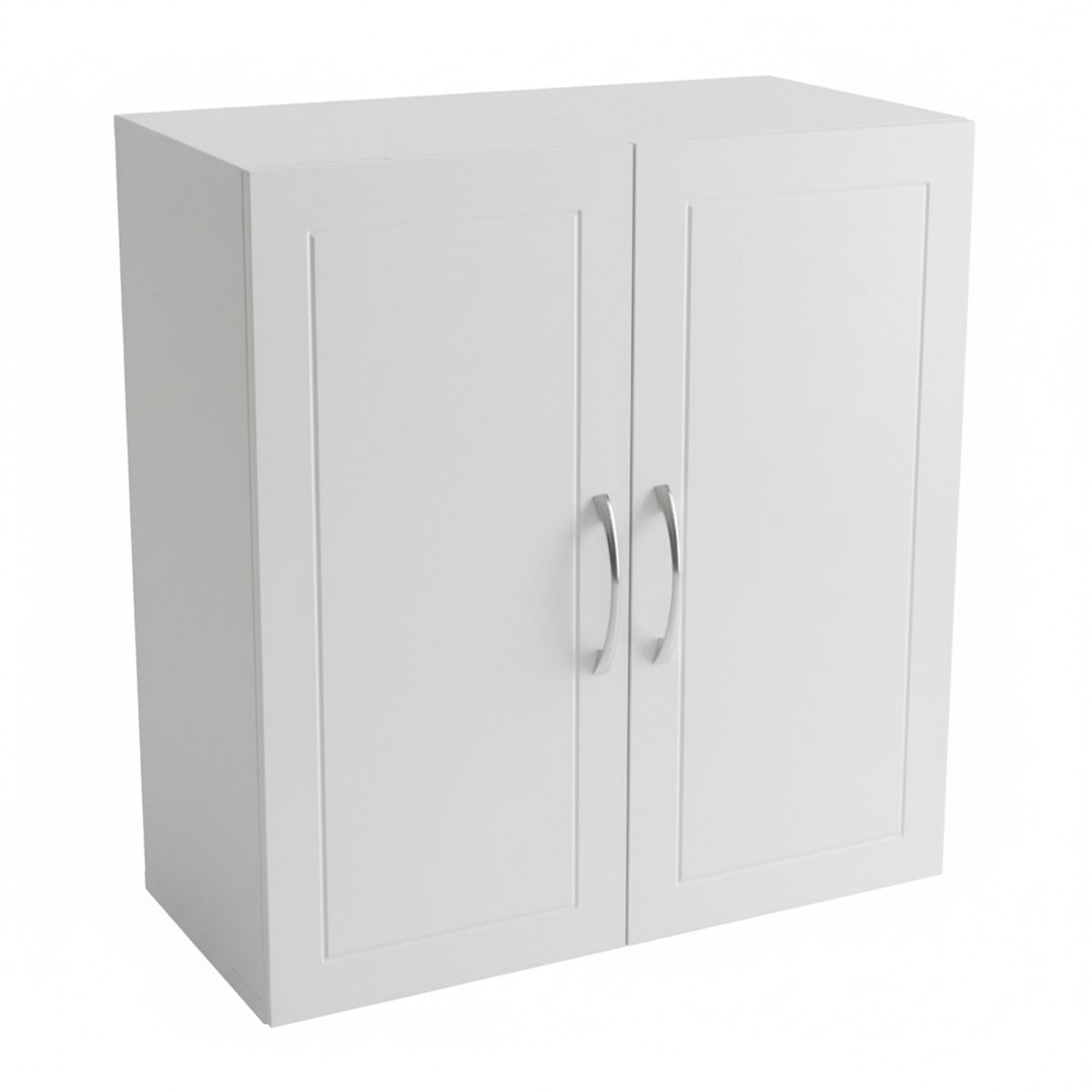 White Wall-Mounted Bathroom Cabinet, Adjustable Shelves