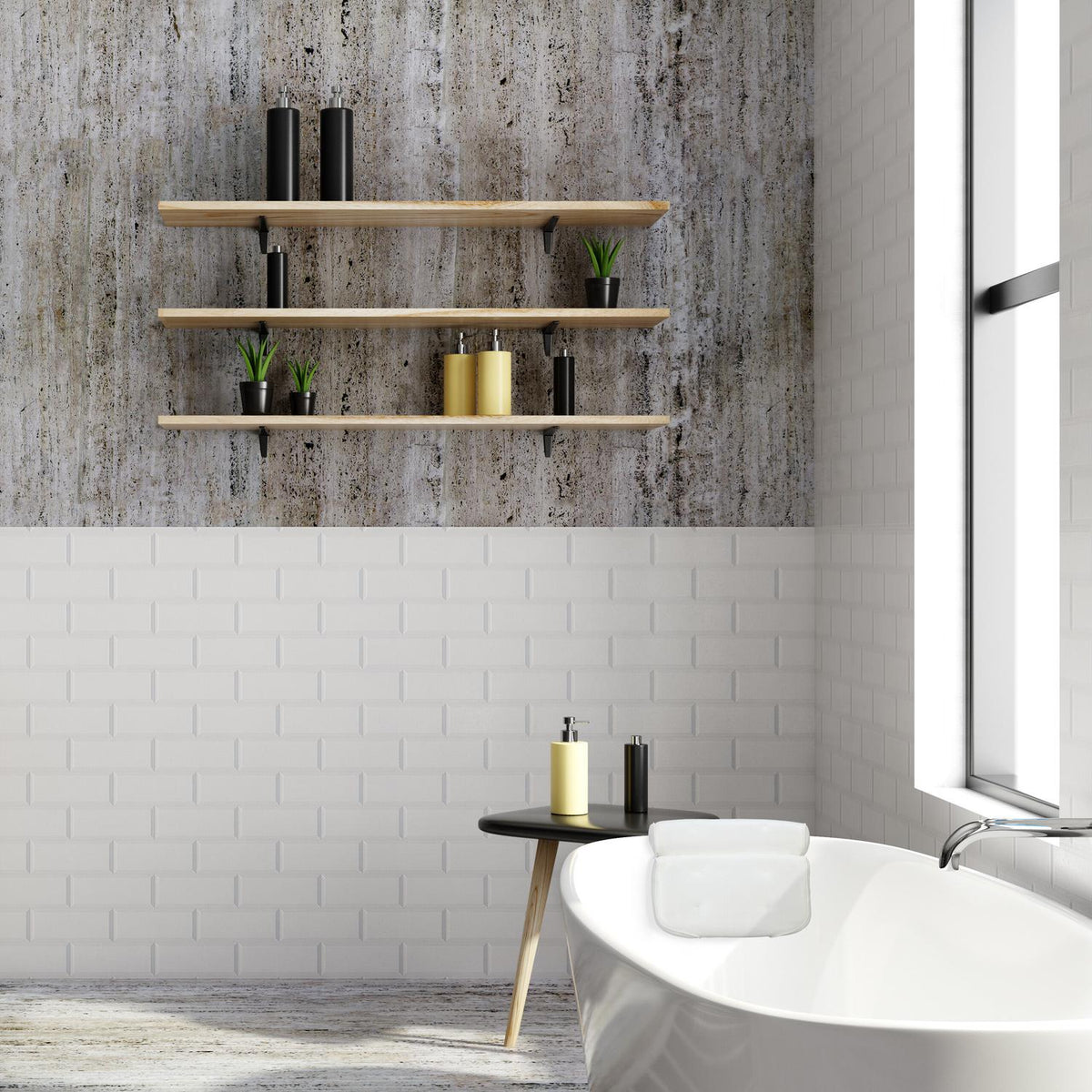 White bath pillow