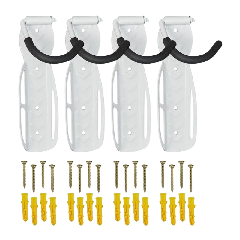 White bicycle holder wall set of 4