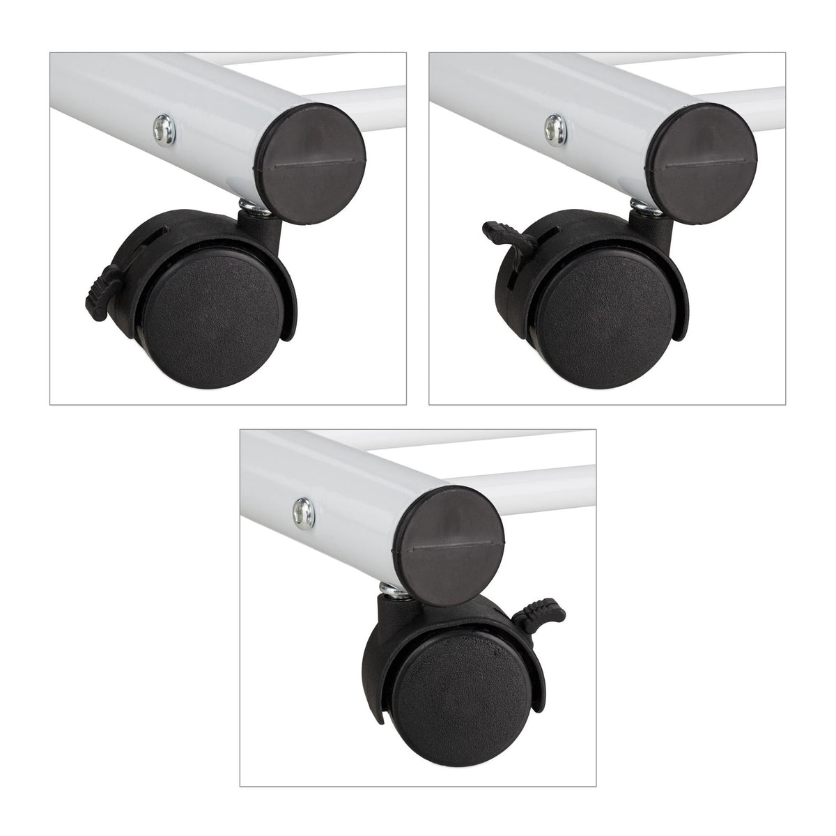 White coat hanger with wheels