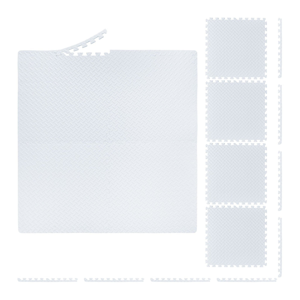 White floor protection mat in set of 8