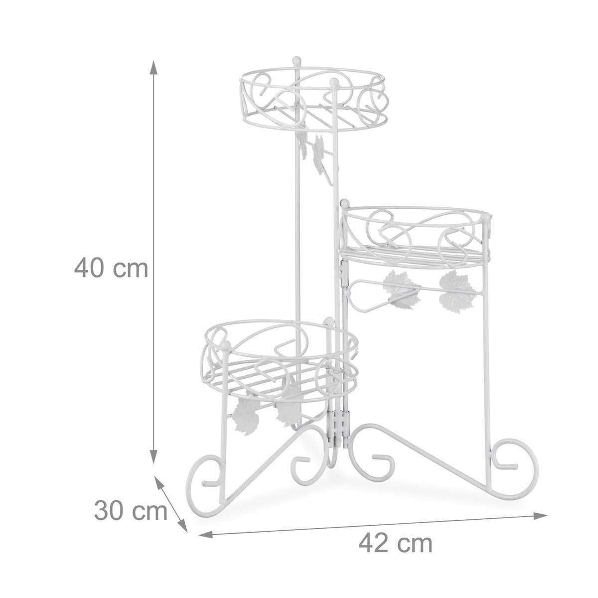 White flower pedestal in metal