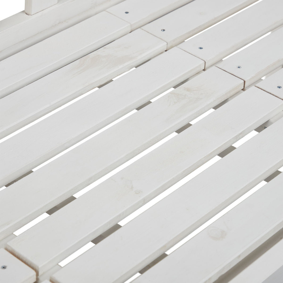 White garden bench with table