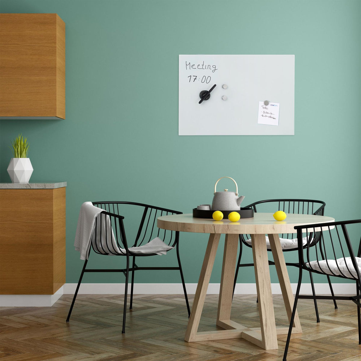 White glass magnetic board