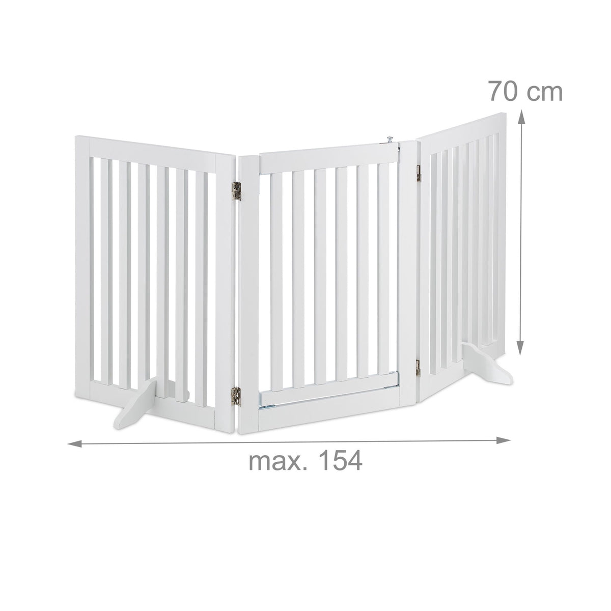 White security gate with door 70 cm