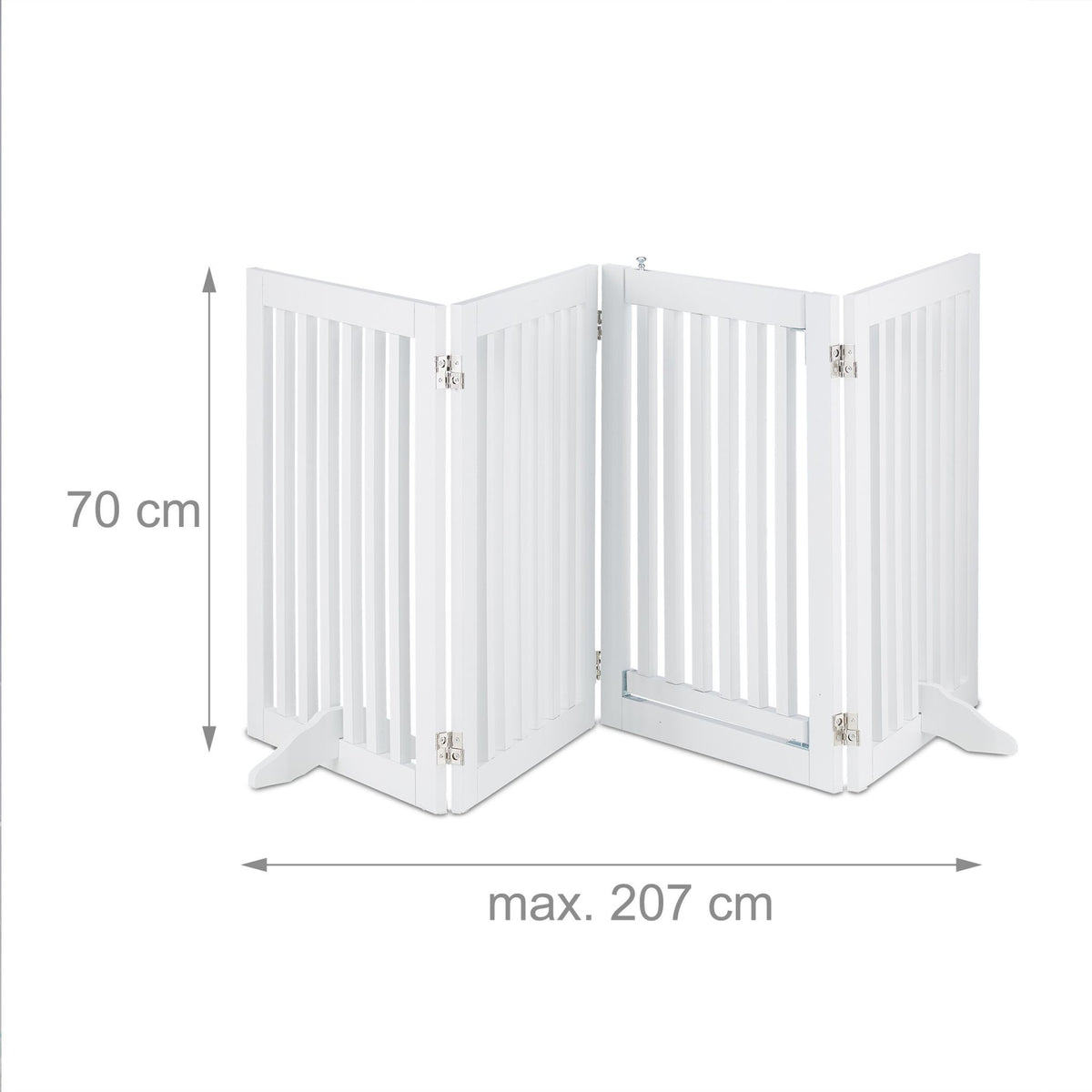 White security gate with door 70 cm
