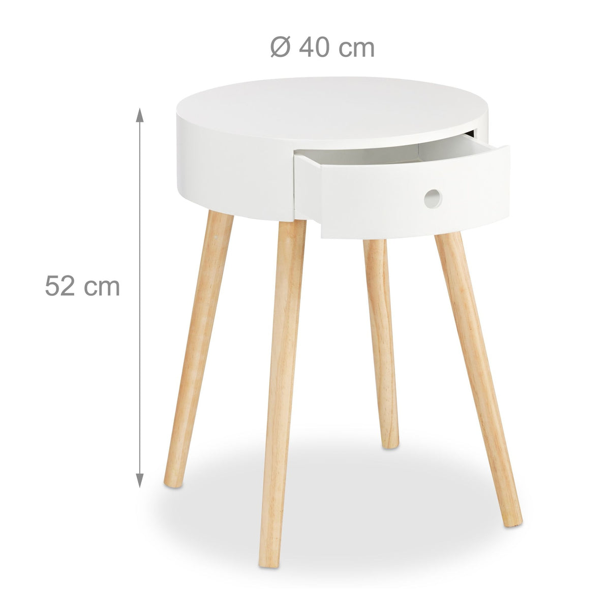 White side table with drawer