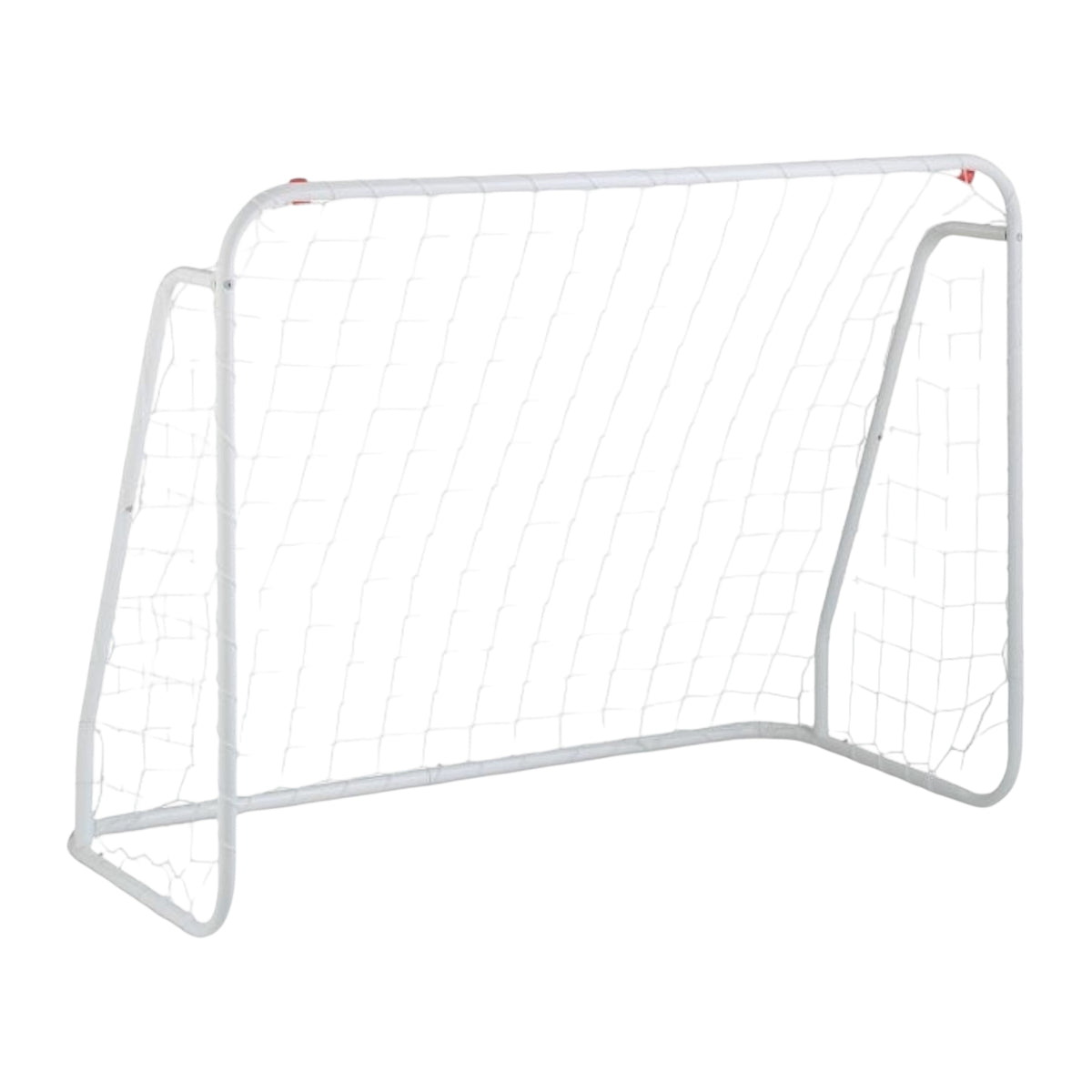White soccer goal with steel frame