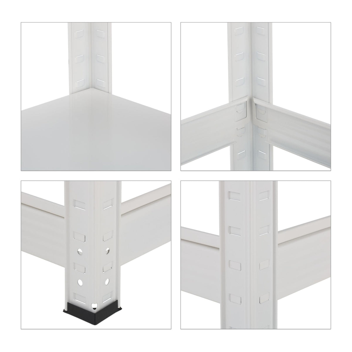 White strong metal shelf with 5 levels